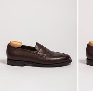 • Salvatore Ferragamo • Men’s Penny Loafer Pebbled Leather Dark Brown 11